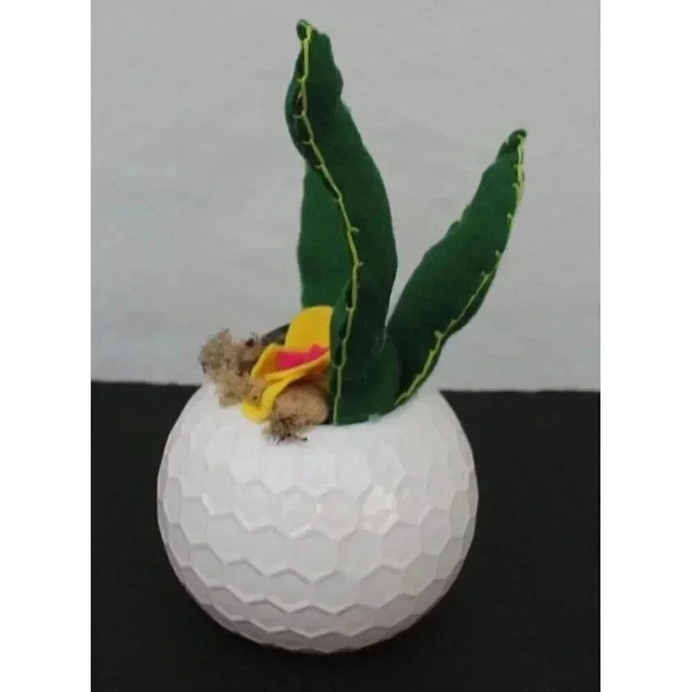 New Retro Contemporary Felt Fake Succulent Cactus Home Office Plant - Green